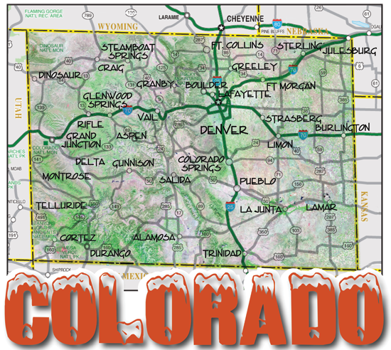Colorado Map Image on just about anything printable
